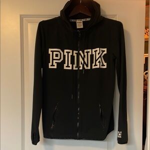 PINK Victoria's Secret Black Hoodie with White Lettering size Medium